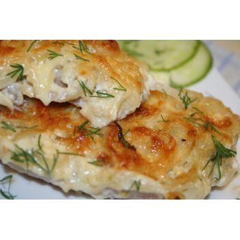 Филе трески запеченное с овощами и сыром 1 порция